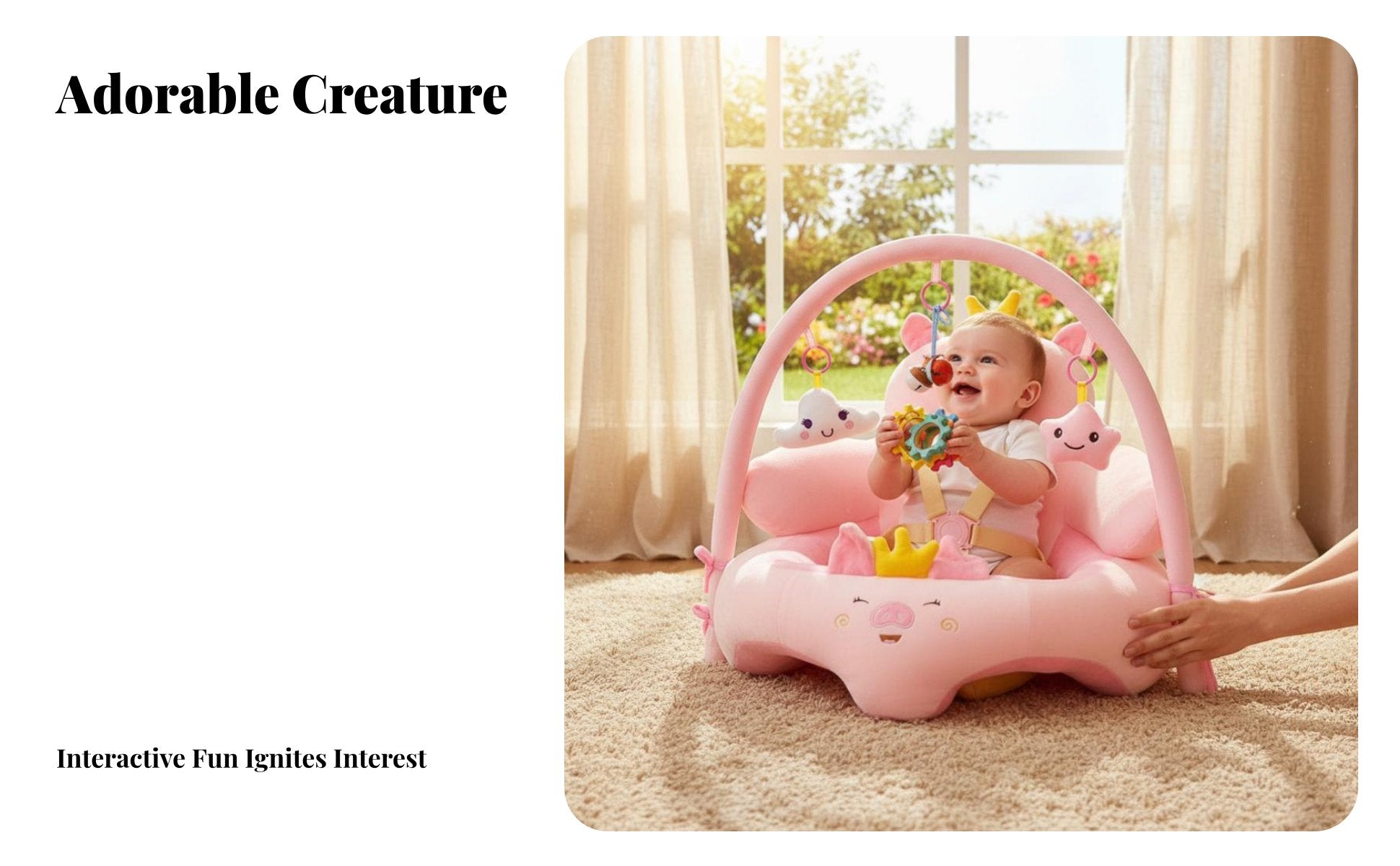 CreatureShaped Baby Sofa Anti-Tip Design CreatureShaped Soft Fabric Chair