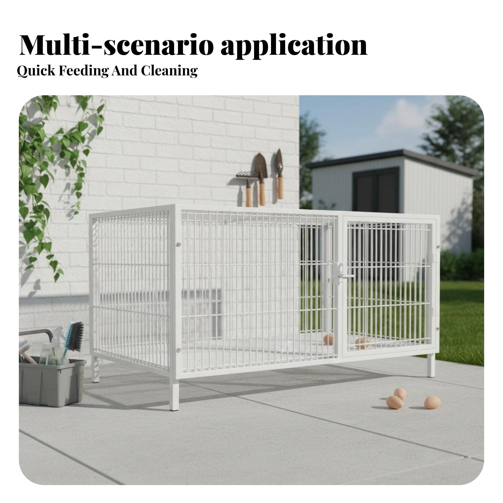SturdyDuty Bar Enclosure Easy to Clean Dog Kennel Large Space Rust-Resistant for Chicken Keepers, Breeders, Kennels, Outsidedoor