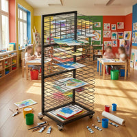Art Drying Rack Removable Shelves Painting Drying Rack Black Finish for Artists