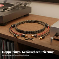 Turntable Cable with Ground Wire High Fidelity Sound for Audiophiles