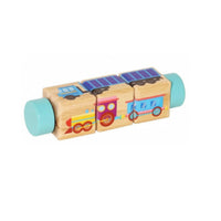Wooden Rotating Block Puzzle Natural Wood Infant Toy Screen Unrestricted
