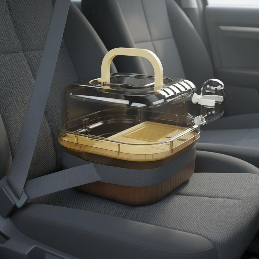 Transparent Small Pet Carrier 360° Panoramic View Hamster Travel Carrier