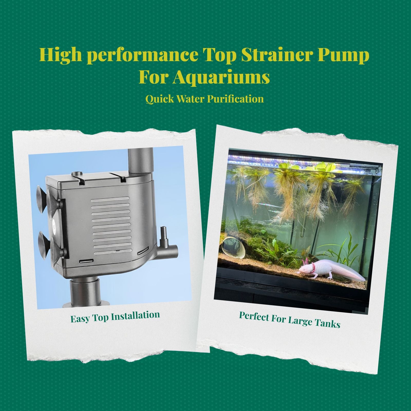 Immersible aquatic pump, high height, extremely quiet, multi-functional aquatic habitat purifier, oxygenation for fish tanks