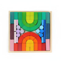 Educational Block Set Educational Rainbow Stacking Blocks Safe Wooden Design