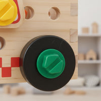 Wooden Truck Tool Set Built-in Storage Wooden Tool Truck Toy Colorful Pieces Pretend Repair for Kindergarten