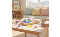 50 Pieces Square Acrylic Blocks Open-Ended Play Acrylic Blocks Transparent Wooden Block Tray Set