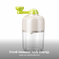 Manual Shaved Ice Maker Hand-Cranked Ice Shredder Portable Cylindrical