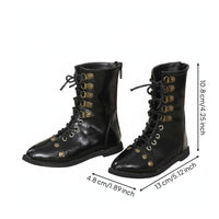 Black Short Doll Boots Handmade Doll Boots Metal Eyelets