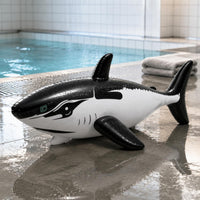 Black-and-White Sea-Creature Buoy Raised Fin Sea Creature Pool Buoy Glossy