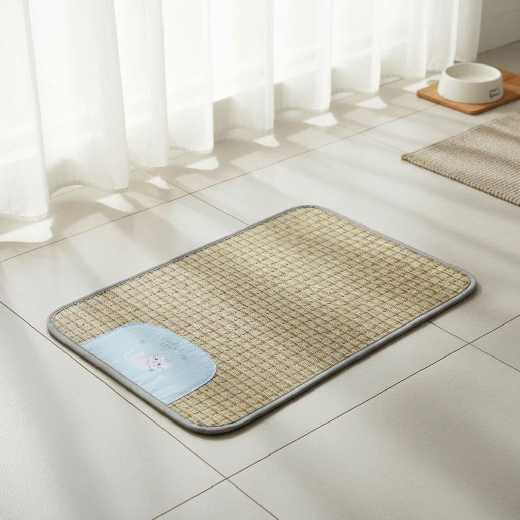 Woven Pet Cooling Mat Non-Slip Summer Pet Sleep Mat for Dogs, Cats