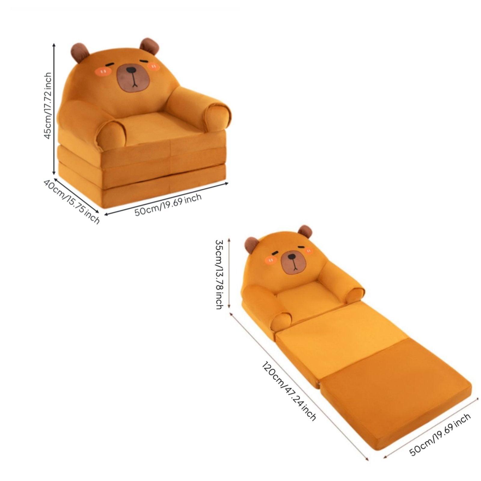 Folding Kids Sofa Rest Friendly Toddler Couch Lightweight for Preschoolers
