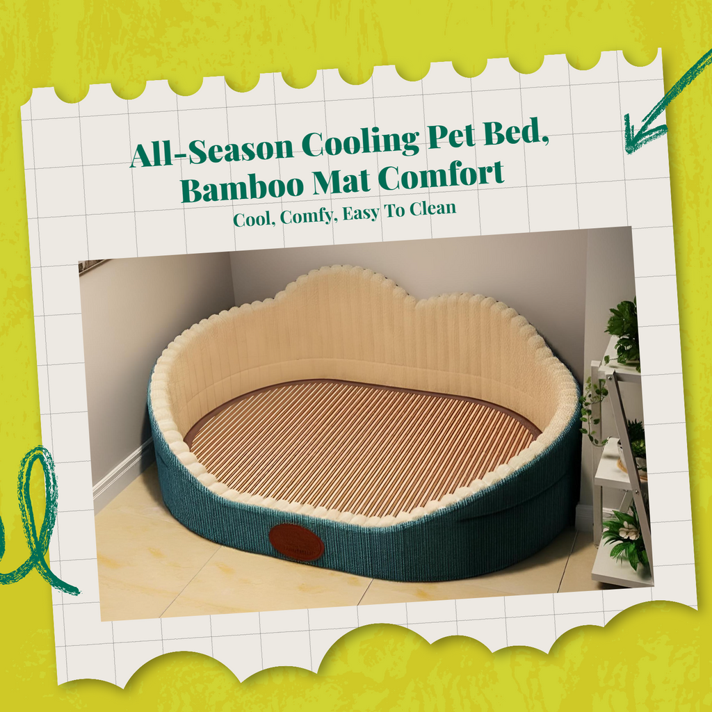 Dog Bed, Removable Cover, Quick-Dry Comfort Mat, Rectangle