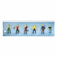6 Pieces Miniature Construction Worker Set Pre-Painted HO Scale Worker Figures Highly Detailed Sand Table Model People for Hobbyists, Dioramas