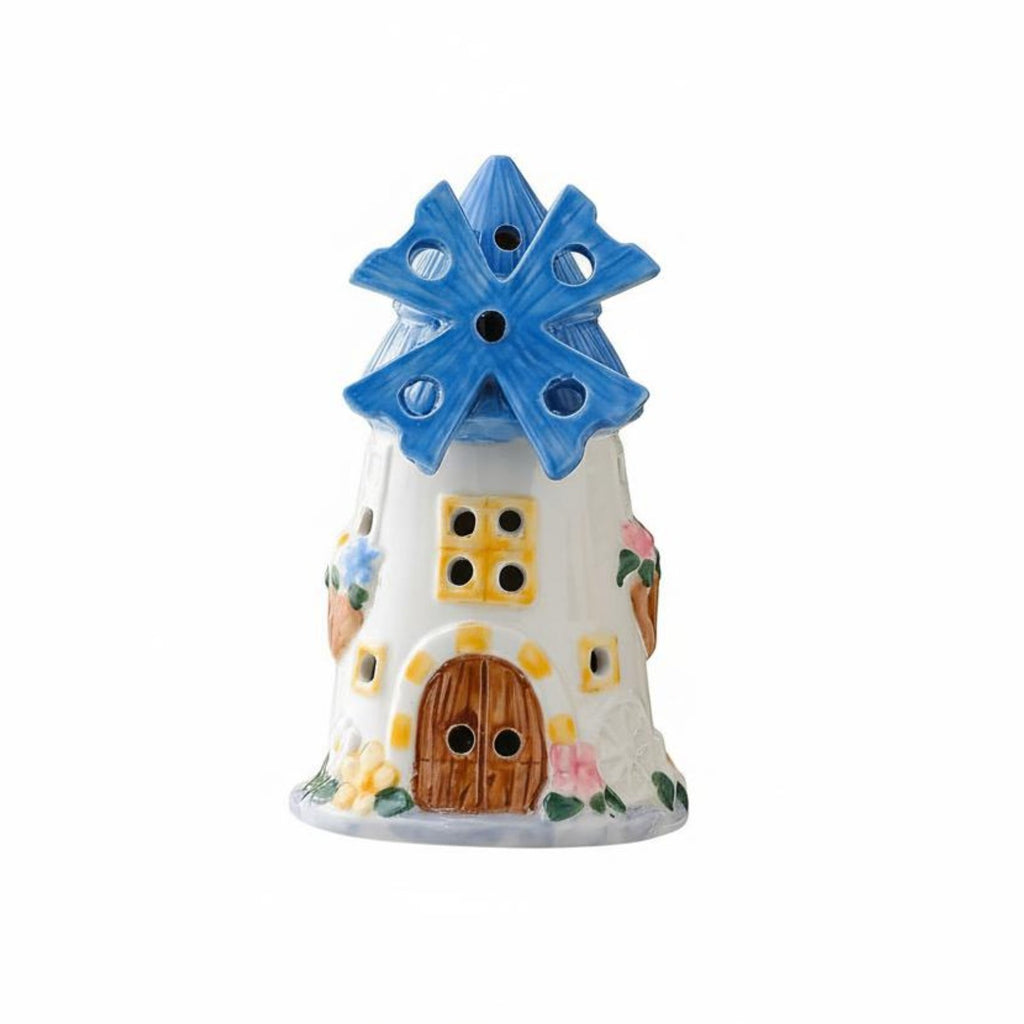 Windmills House Night Light Great Gift Idea Ceramic Windmills Lamp Decorative Cute Cottage Table Lamp for Children, Bedroom, Bedside, Study Room