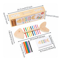 Wooden Stick Sorting Brain Teaser Logical Thinking Montessori Fishbone Toy
