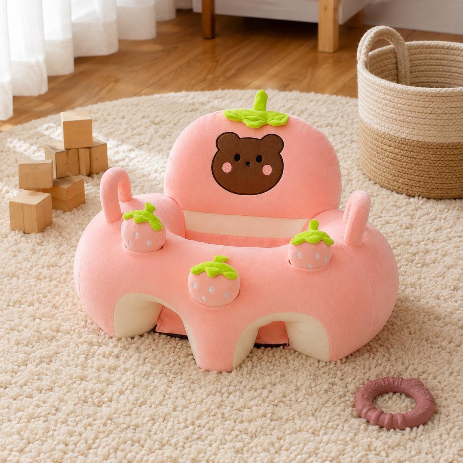 Soft Baby Sofa Sound-Making Sit Me up Sofa Spine Support for Babies