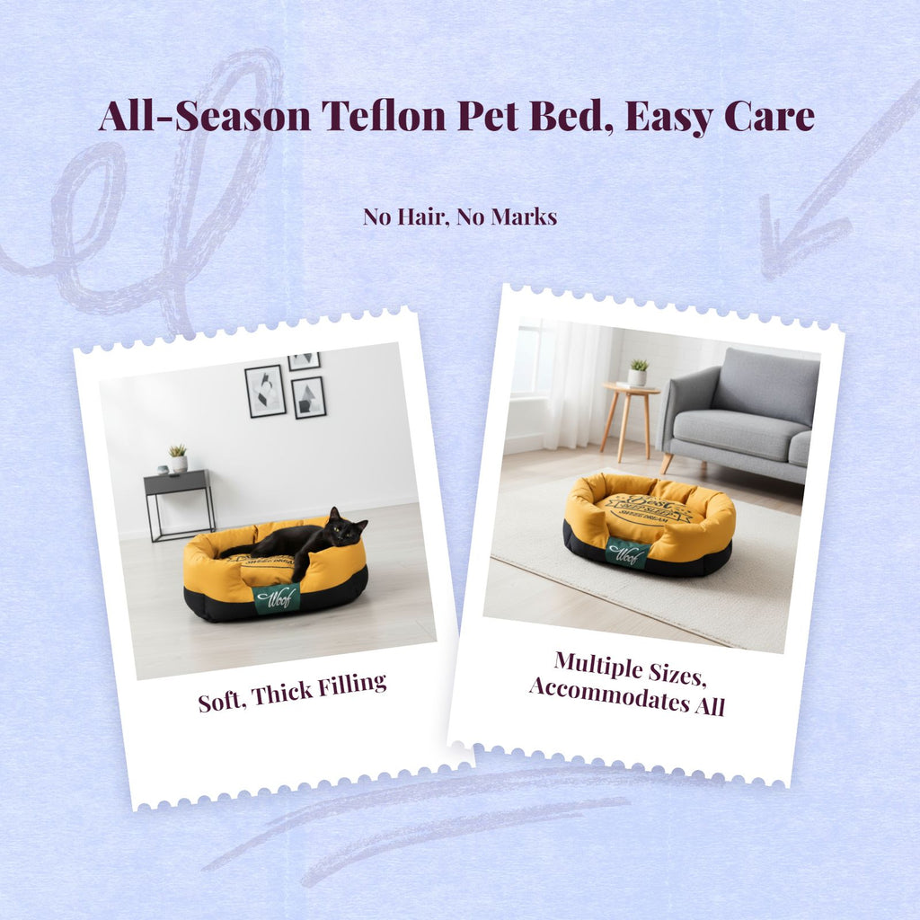 Waterproof Teflon Pet Bed, Easy Clean, All-Season Use