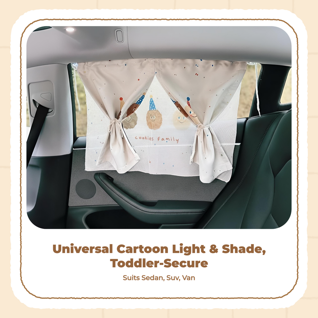 Car window sun shield, retractable side window screen, sunblock protection, privacy, infant, universal fit, easy to install, black