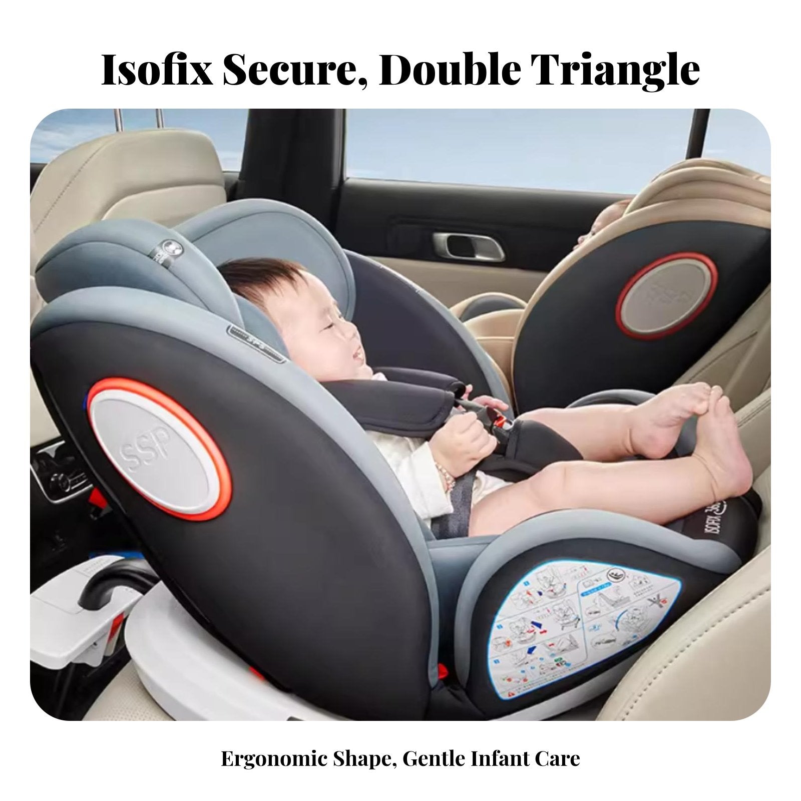 Rotating Versatile Child Seat Adjustable Recline 360 Rotating Infant Carrier Vehicle Anchor System Compatible Forward And