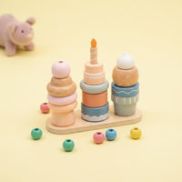 Wooden Dessert Stacker Early Learning Wooden Stacking Game Colorful