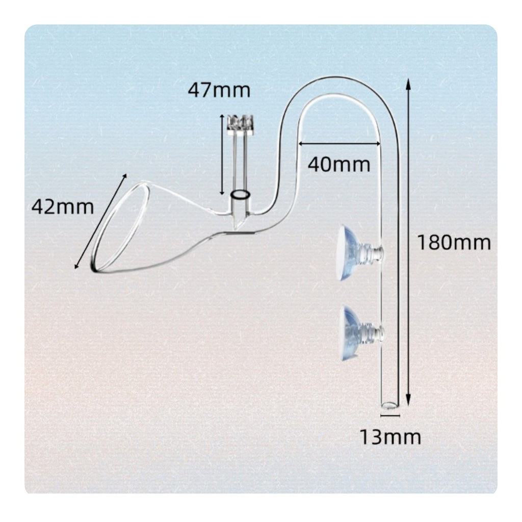 Aquarium Surface Skimmer Pipe Crystal Clear Bell Shaped Outflow Pipe