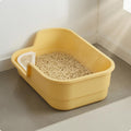 Semi-Enclosed Litter Box Removable Scoop Uncovered Top Feline Litter Box