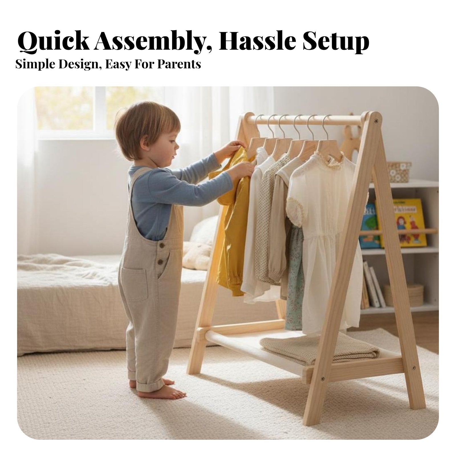 Toddler Clothing Stand child-appropriate Height children's Furniture for Kindergarten