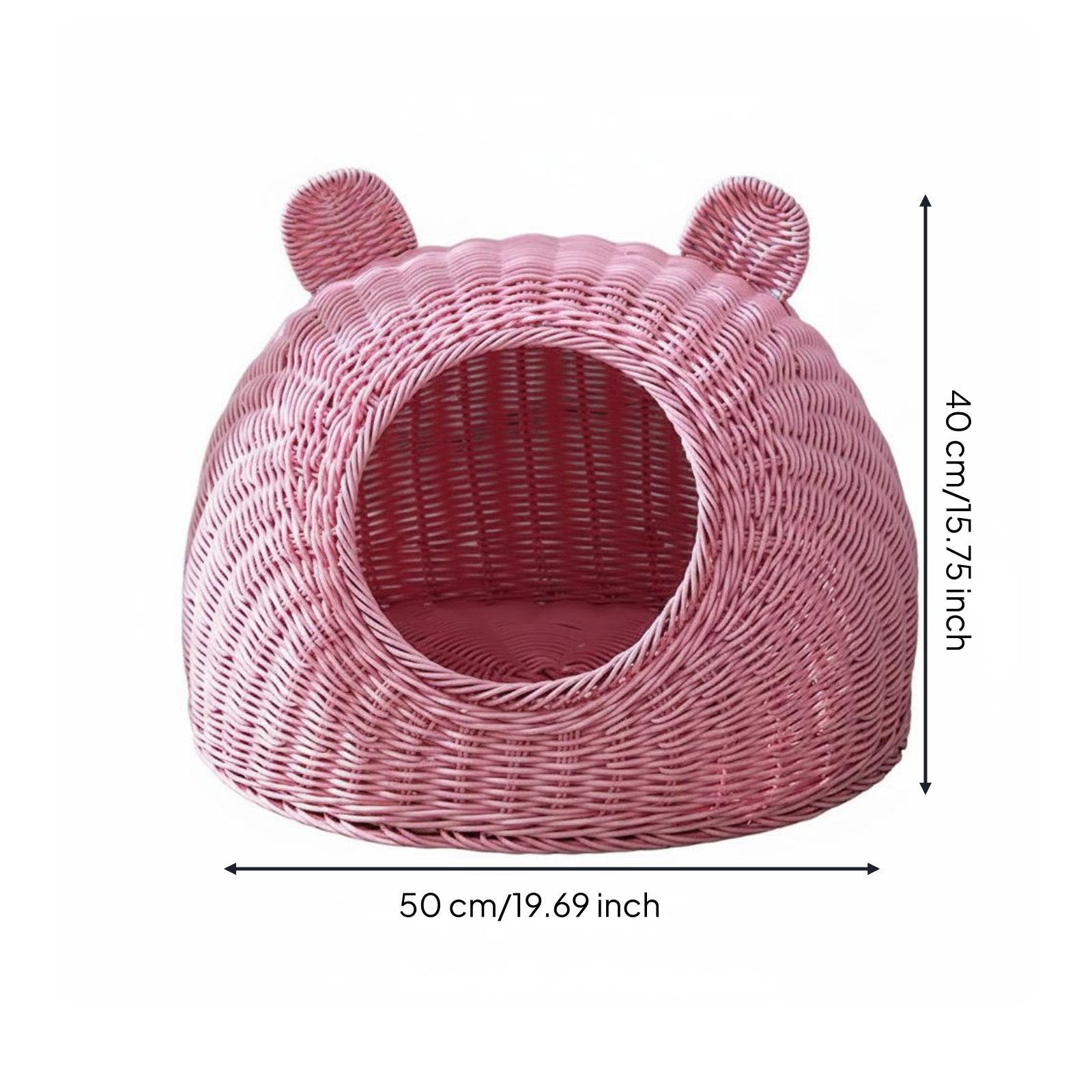 Woven Cat Bed Washable Rattan Cat Nest Pet House for Balcony, Patio