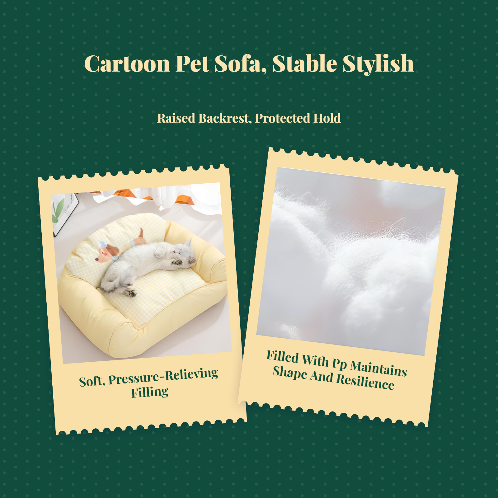 Water-Resistant Non-Slip Pet Sofa Bed, Calming, All Seasons