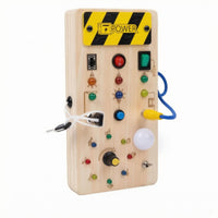 Wooden LED Busy Board Toy Travel-Friendly LED Busy Board Safe Rounded Edges