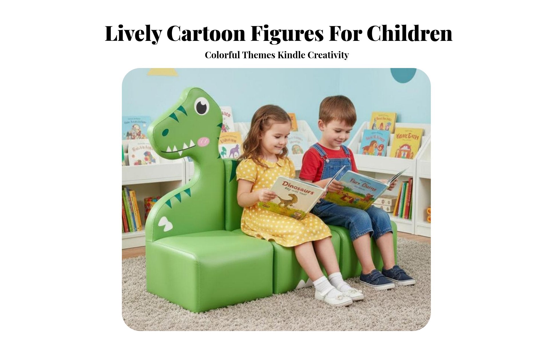 3 Pieces Easy to Clean Transformable Cushion Playset Rounded Corners Cartoon Block Couch Long-Lasting kids' Sofa Skin-Friendly for Toddlers, Educators, Parents, Kindergarten, Reading Corner, Library, Indoor Play