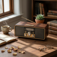 Wooden Bluetooth Speaker AUX Input AM/AM and Frequency Modulation Radio Speaker