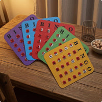 5 Pieces Bingo Card Set Rounded Corners Reusable Bingo Card Party Play