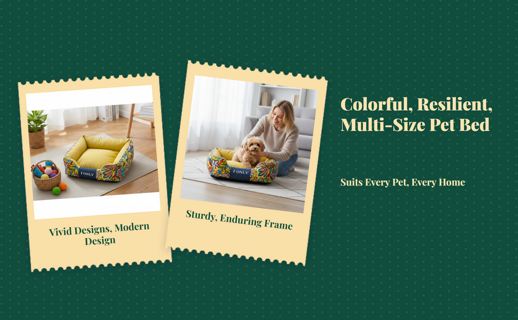 Cotton dog bed with removable cover