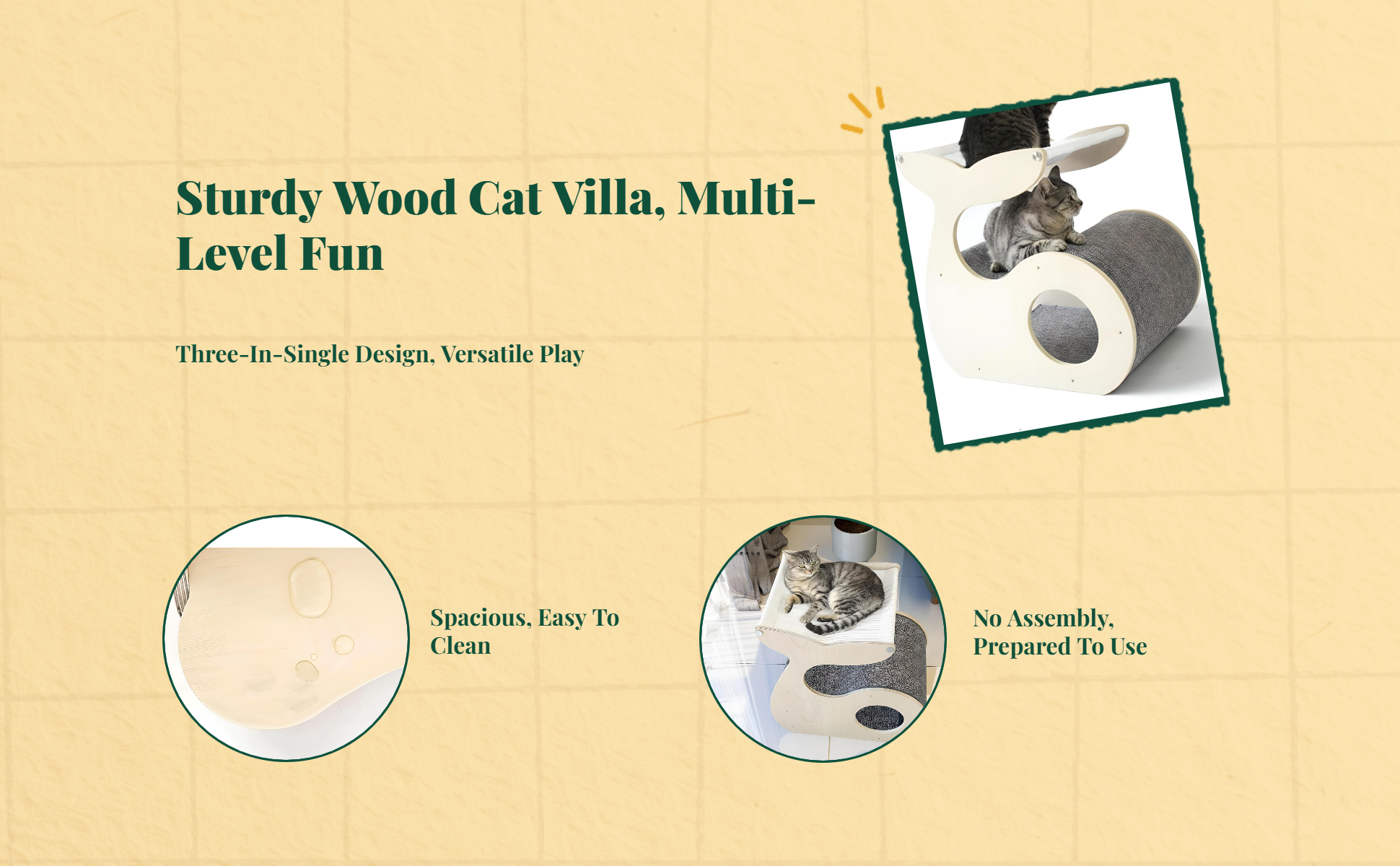 2-story wood cat house, indoor/outdoor
