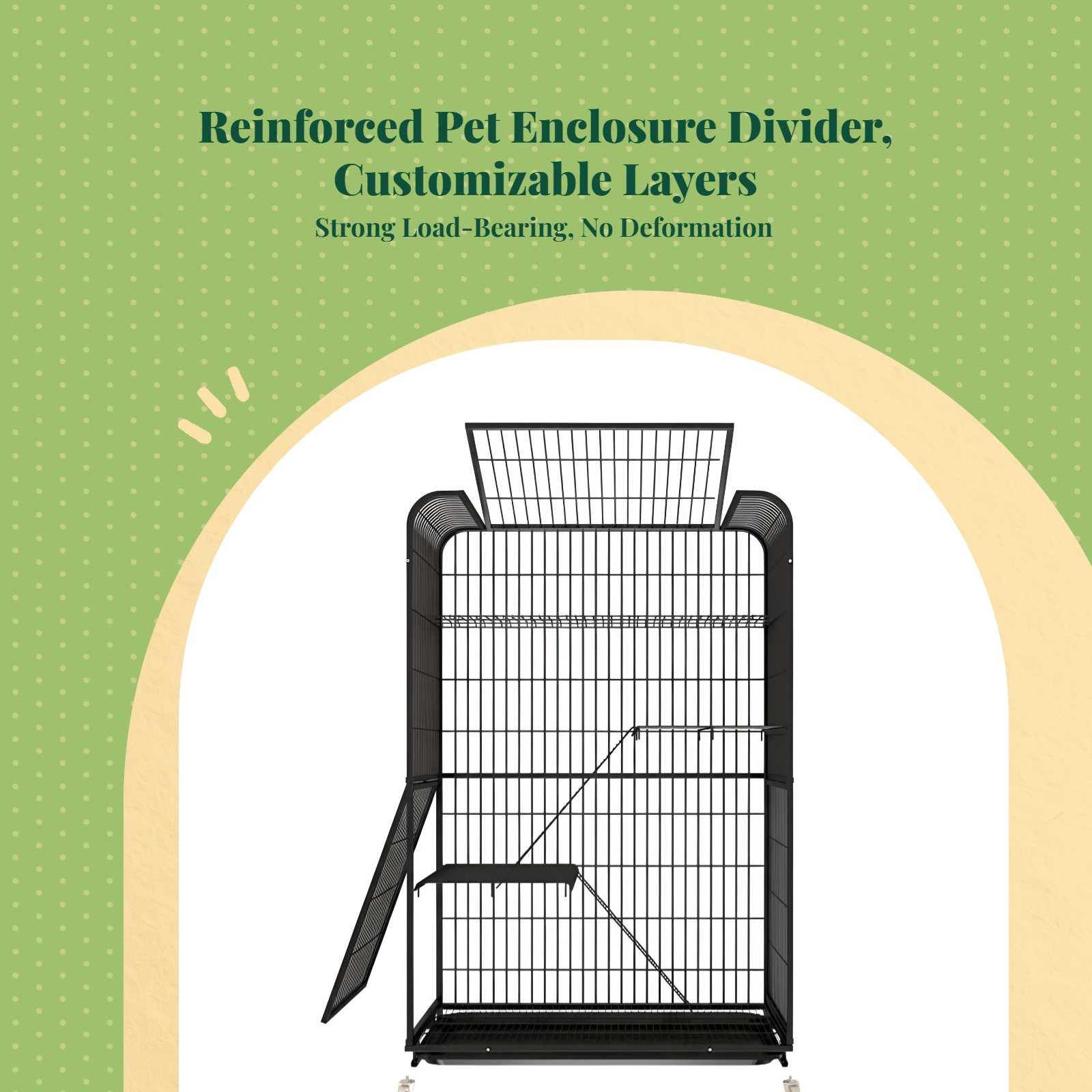 Cat enclosure shelf, Widened Divider Panel, Pet enclosure Accessory, Multitier Shelf, Climbing Ramp, Small creature Habitat
