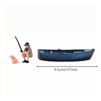 Miniature Fishing Boat Scene Detailed Design Table Decoration Nautical Charm