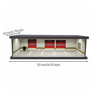 Parking Lot Scene Model Box Dust-Resistant LED Model Car Display Case for Hobbyists