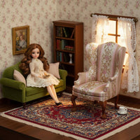 1:6 Scale Armchair Handmade Vintage Design Dollhouse Seating Detail Doll Accessory for Hobbyists, Diorama