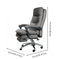 PU Leather Executives Chair Gray High Back Office Chair Upholstered for Study Room