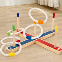 Wooden Hoop Toss Set Educational Kids Hoop Toss Toy Sturdy for Children