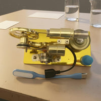 Heat-Powered Engine Model Polished Educational Display Model Flywheel