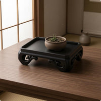 Ornamental Pedestal Tray Carved Legs Decorative Tray Stand Cutout Design