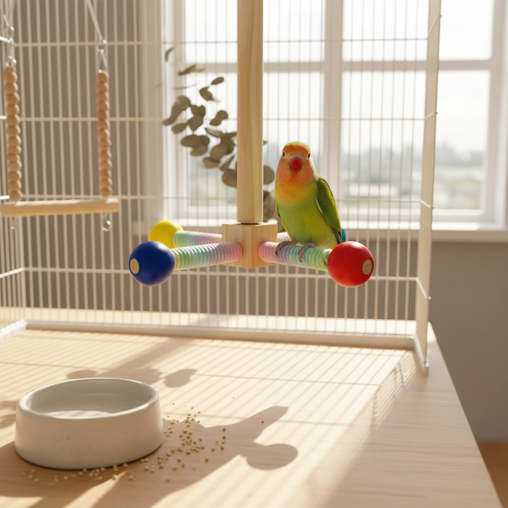 Parrot Rotator Toy Colorful Rotating Parrot Perch Easy to Install for Parrots
