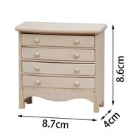 Dollhouse Drawer Cabinet Rounded Upper part:12 Scale Dollhouse Furniture Compact