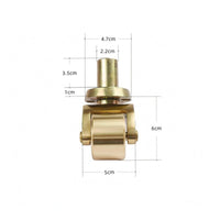 Piano Leg Wheel Cylindrical Top Instrument Accessory Brass Finish