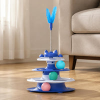 Feline Circuit Toy Easy to Clean Feather Feline Teaser Non-Slip Base