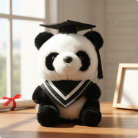2 Pieces Graduation Panda Stuffed Animal Wearing Cap and Gown for Graduates