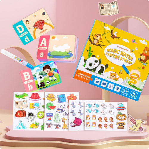 36 Pieces Water Reveal Sticker Cards Static Cling Mystical Water Painting