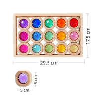 Wooden Light-Play Toy Compact Grid Wooden Stacking Blocks Educational